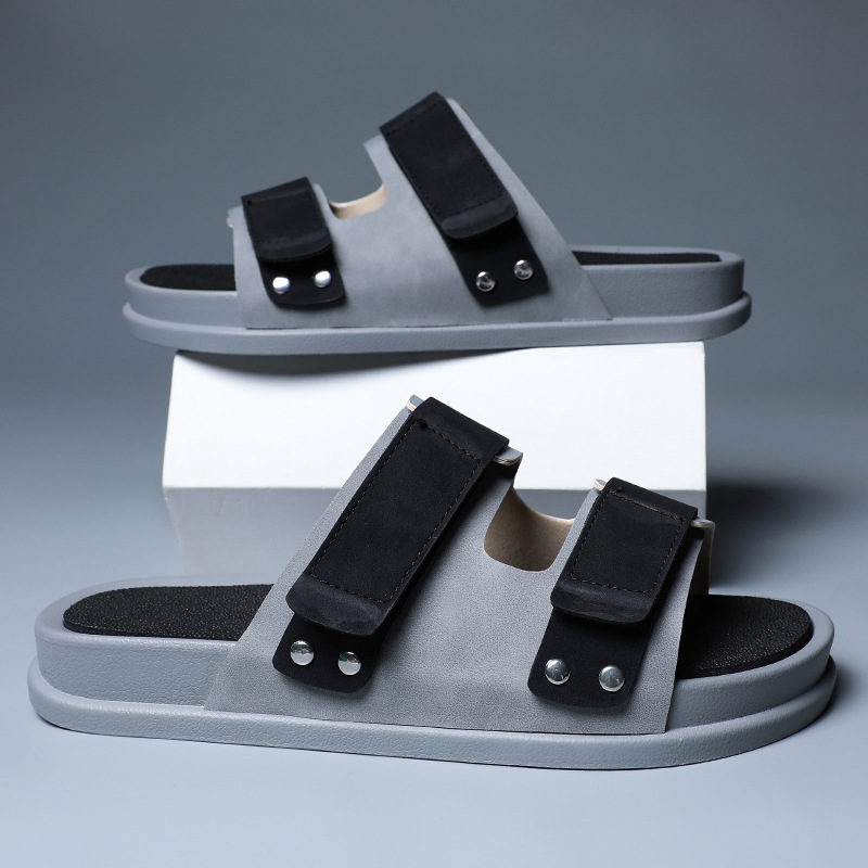  THICK-SOLED OUTER WEAR ONE-LINE CASUAL SLIPPERS